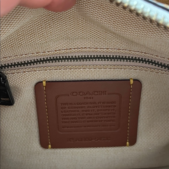 Coach Beige and Black Leather Satchel - Picture 7 of 9